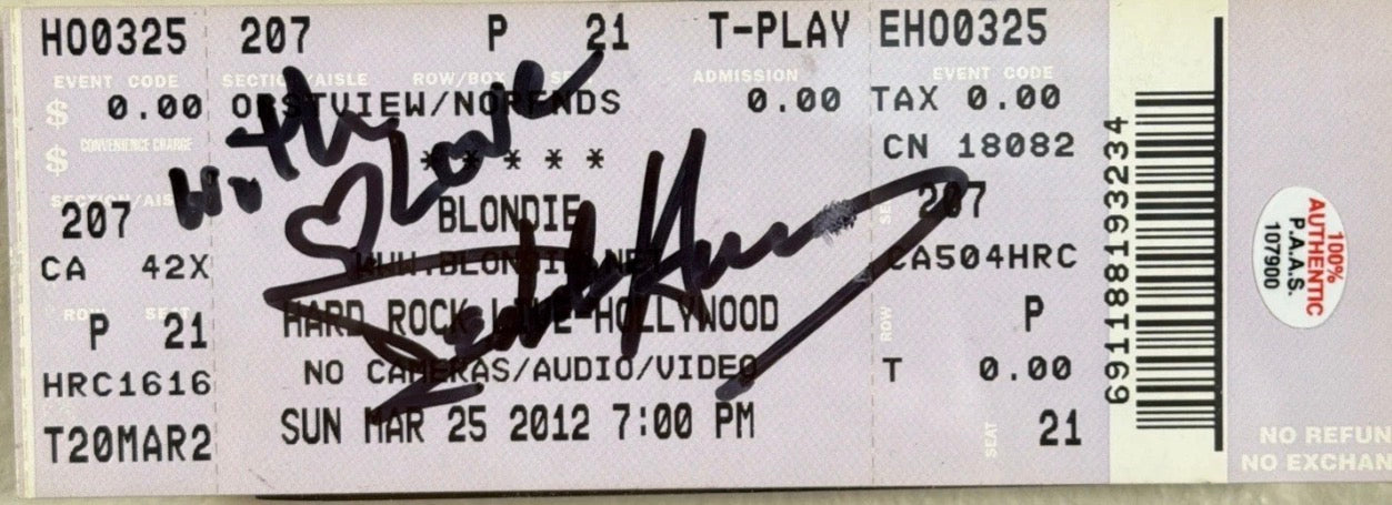Debbie Harry Blondie Signed Concert Ticket Framed Display PAAS COA SOLD