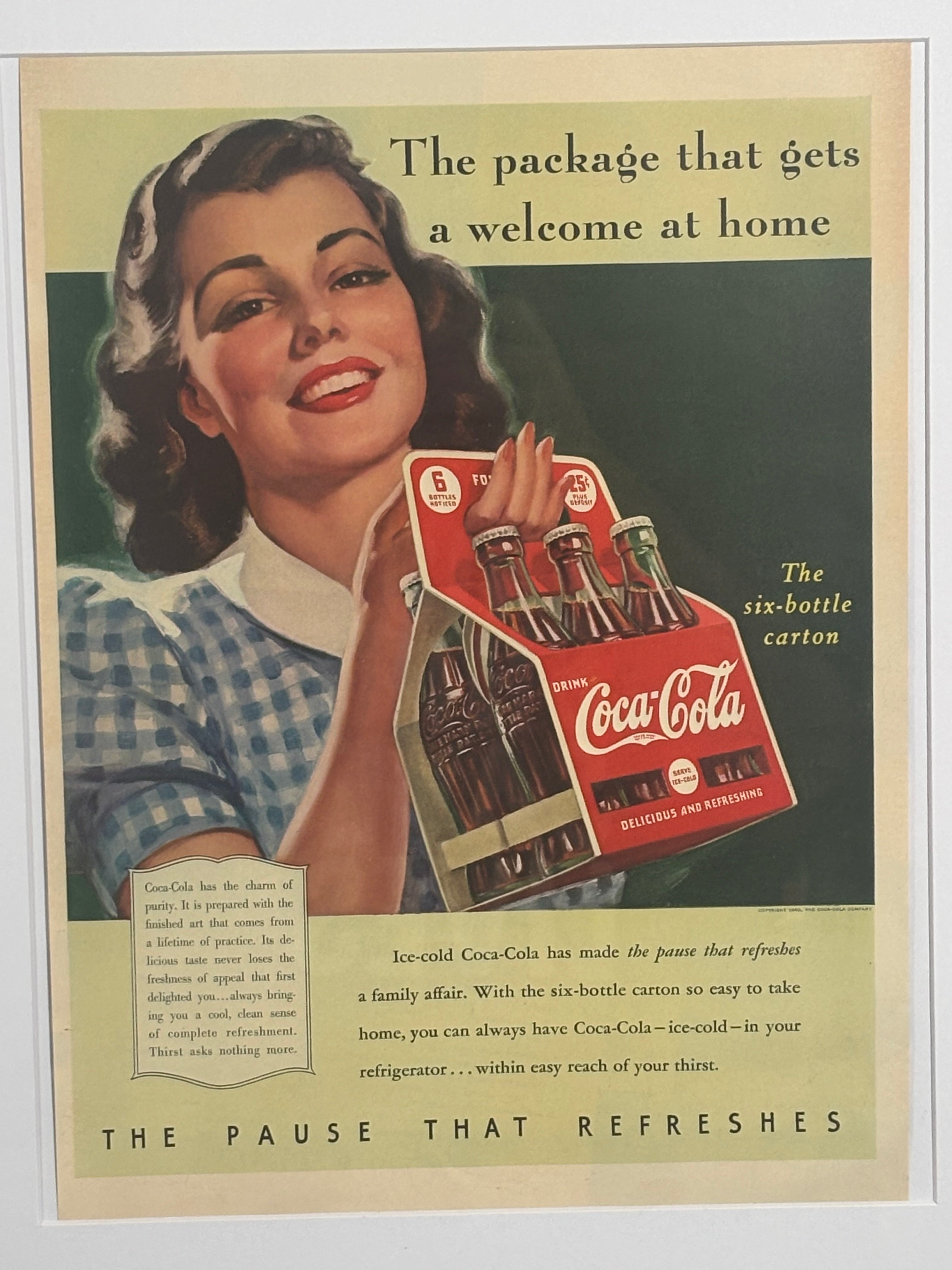 Big Kids Original Vintage Coca-Cola Advertising Framed Wall Art 16x20 Americana Decor