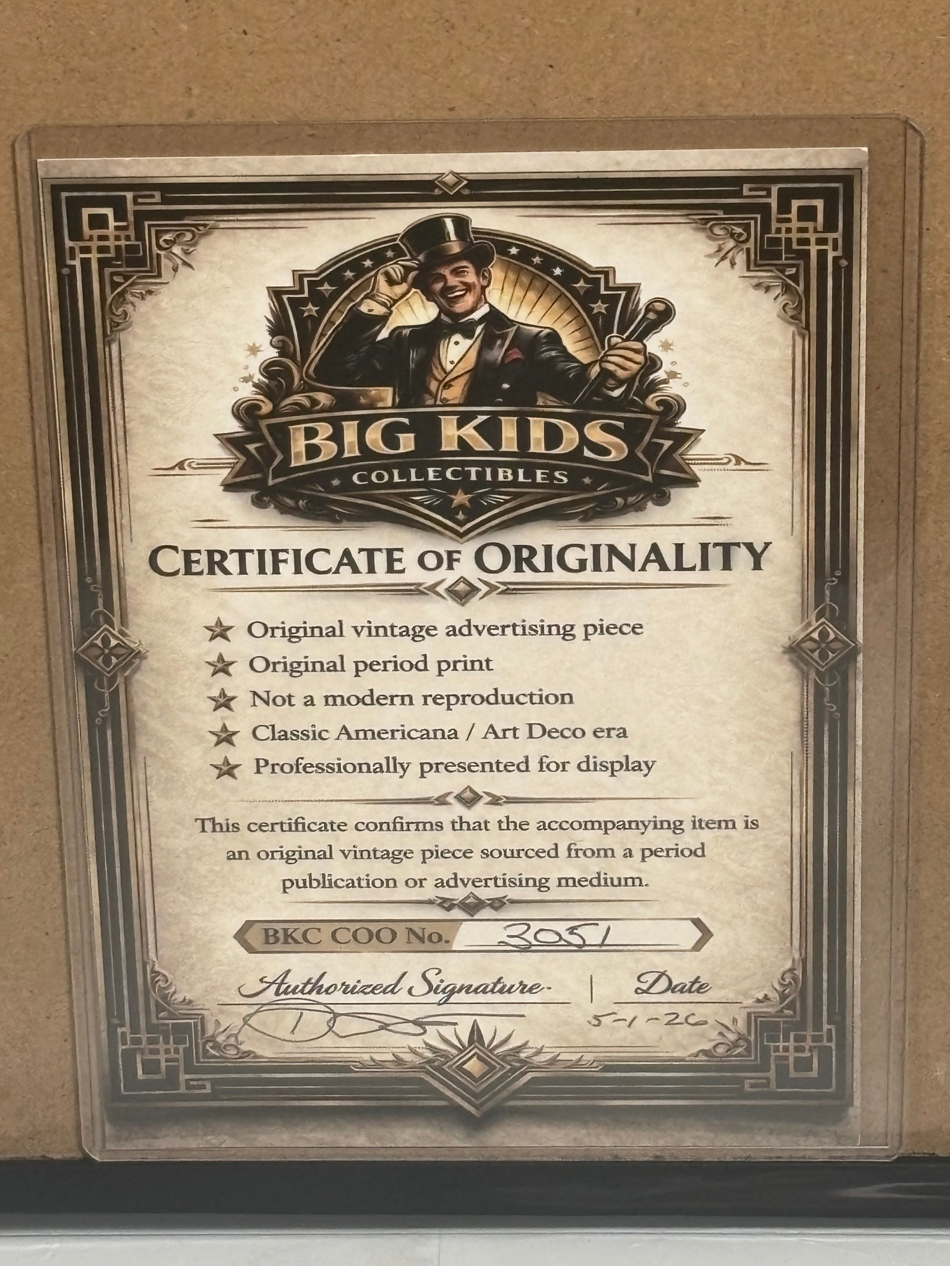 Big Kids Original Vintage Coca-Cola Advertising Framed Wall Art 16x20 Americana Decor